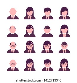 	
Modern user profile or costumer care vector icons set