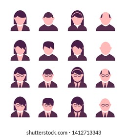	
Modern user profile or costumer care vector icons set