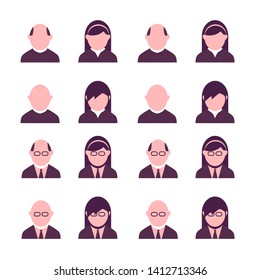 	
Modern user profile or costumer care vector icons set