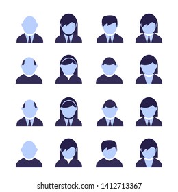 	
Modern user profile or costumer care vector icons set