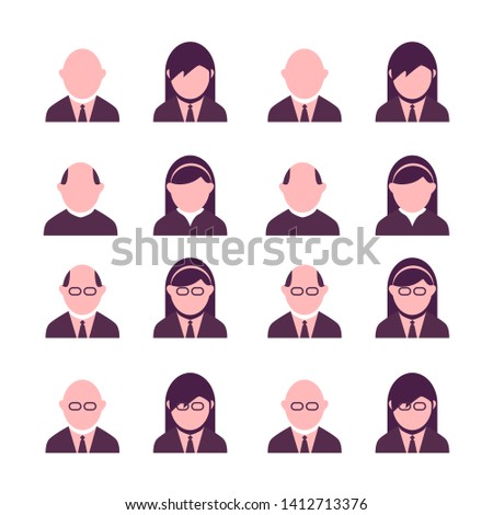 	
Modern user profile or costumer care vector icons set