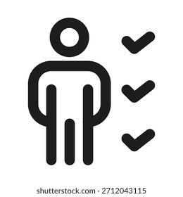 Icono moderno de la calificación del usuario para las habilidades, la certificación y la experiencia
