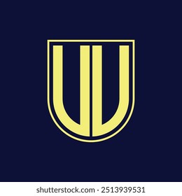 Design moderno do logotipo do UU Shield Monogram