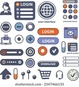 Modern UX UI Web Icons Set – Clean and Minimalist Vector Icons for Websites, Apps, Interfaces, and Digital Projects, Perfect for Wireframes, Prototypes, Dashboards, and Responsive Designs