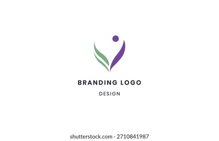 Modern V Human Logo Design