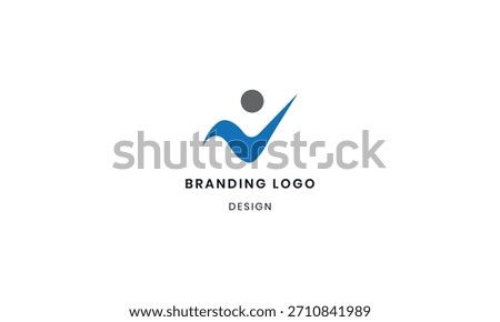 Modern V Human Logo Design