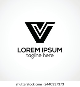 Modern V letter abstract logo design concept isolated vector template illustration