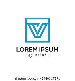 Modern V letter abstract logo design concept isolated vector template illustration