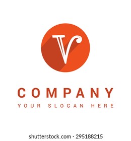 Modern V letter company logo, clean design abstract vector shape.