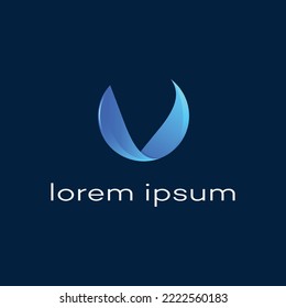 modern v letter logo design template