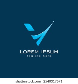 Modern v letter logo design