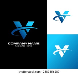 Modern V Letter Logo Design, vector