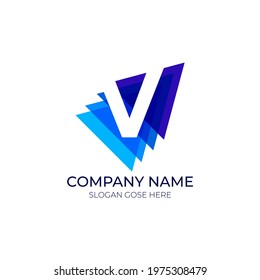 Modern V letter logo । technology v Logo design । rocket logo । up logo 