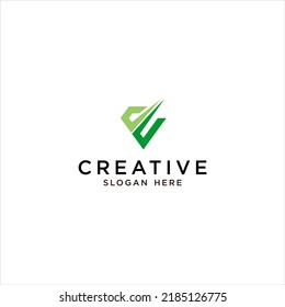 diseño vectorial del logotipo de letra v moderna inspirado en el concepto de inversión geométrica