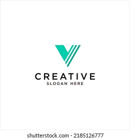 modern v letter logo vector design inspiration with geometric invest concept