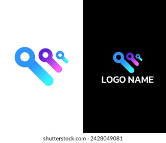 Modern V technology logo design for business