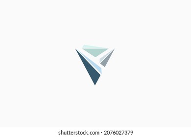 Modernes V oder Dreieck-Design mit modernem Logo