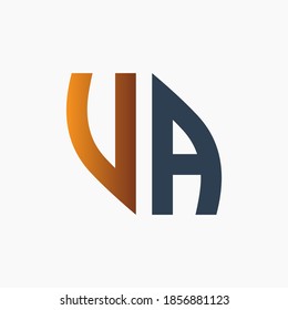 modern VA letter monogram logo design