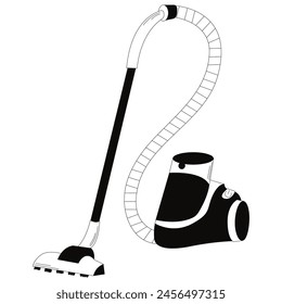 Aspirador moderno en estilo doodle. Aspirador de mano para limpieza doméstica y profesional.