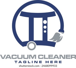 Modern vacuum cleaner logo design, perfect for cleaning services, vacuum brands, and household appliance businesses, representing efficiency and cleanliness.