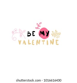 Modern Valentine Day Label For Love Cards, Calligraphy Element Logo Icon Vector Illustration
