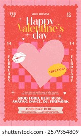 modern valentine's day flyer with retro design concept. eps 10