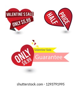 Modern Valentine's Day sale design graphic elements royalty free stock illustration 