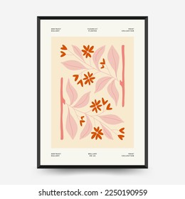 Modern Valentine's day vertical flyer or poster template. Love hand drawn trendy illustration.