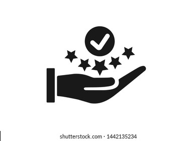 Modern value icon, top service rating icon on white background 