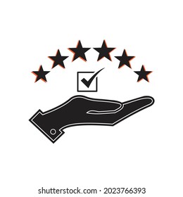 Modern value icon, top service rating icon on white background.