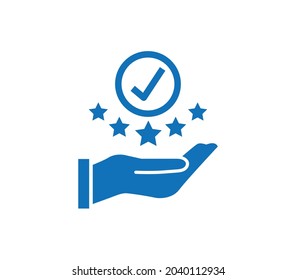 Modern value icon, top service rating icon on white background