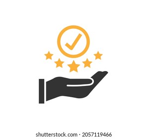 Modern value icon, top service rating icon on white background