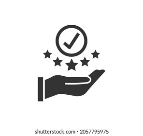 Modern value icon, top service rating icon on white background