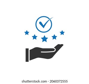 Icono de valor moderno, icono de calificación de servicio superior en fondo blanco