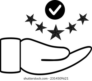 Modern value icon, top service rating icon on white background. Replaceable vector design.