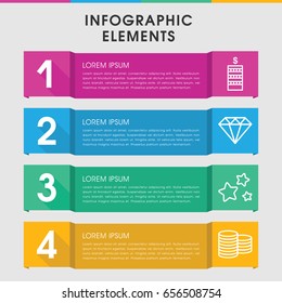 Modern value infographic template. infographic design with value icons includes coin, diamond. can be used for presentation, diagram, annual report, web design.