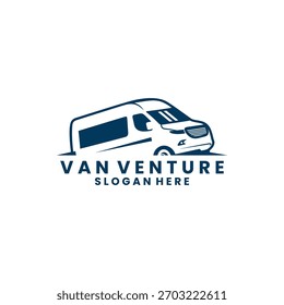 Modern Van car logo design vector template