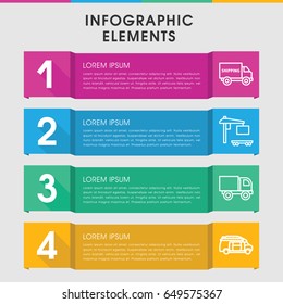 Modern van infographic template. infographic design with van icons includes van, cargo truck, truck. can be used for presentation, diagram, annual report, web design.