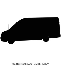 A modern van in silhouette