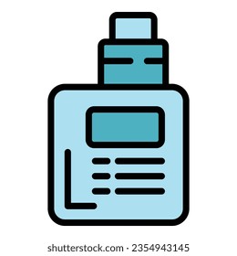 Modern vape icon outline vector. Electronic cigarette. E cig pen color flat
