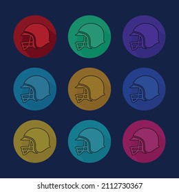 modern variation american football helmet color illustration