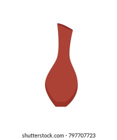 Modern vase vector icon isolated on white. Colorful cartoon style illustration