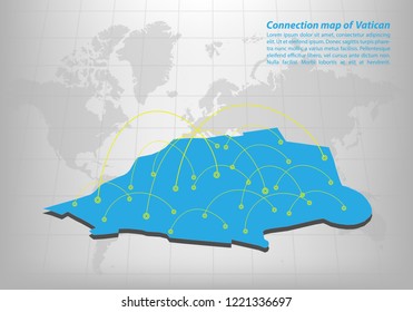 Modern of vatican Map connections network design, Best Internet Concept of vatican map business from concepts series, map point and line composition. Infographic map. Vector Illustration.