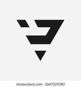 Modern VD letter triangle monogram logo for branding, identity, business, or professional graphic use.