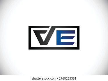 Initial Monogram Letter V E Logo Design Vectorvorlage. V E-Letter-Logo-Design