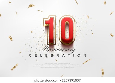 Modern vector 10th anniversary design. with modern luxury design concept. Premium vector background for greeting and celebration.