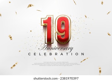 Modern vector 19th anniversary design. with modern luxury design concept. Premium vector background for greeting and celebration.