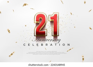 Modern vector 21st anniversary design. with modern luxury design concept.