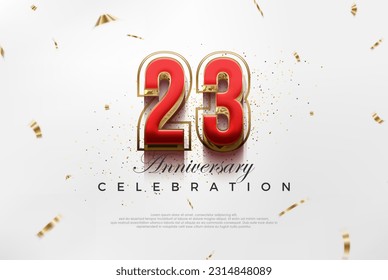 Modern vector 23rd anniversary design. with modern luxury design concept. Premium vector background for greeting and celebration.