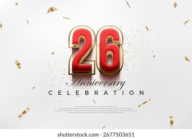 Modernes Vektordesign zum 26. Geburtstag. mit modernem Luxus-Design-Konzept. Premium-Vektorhintergrund für Gruß und Feier.